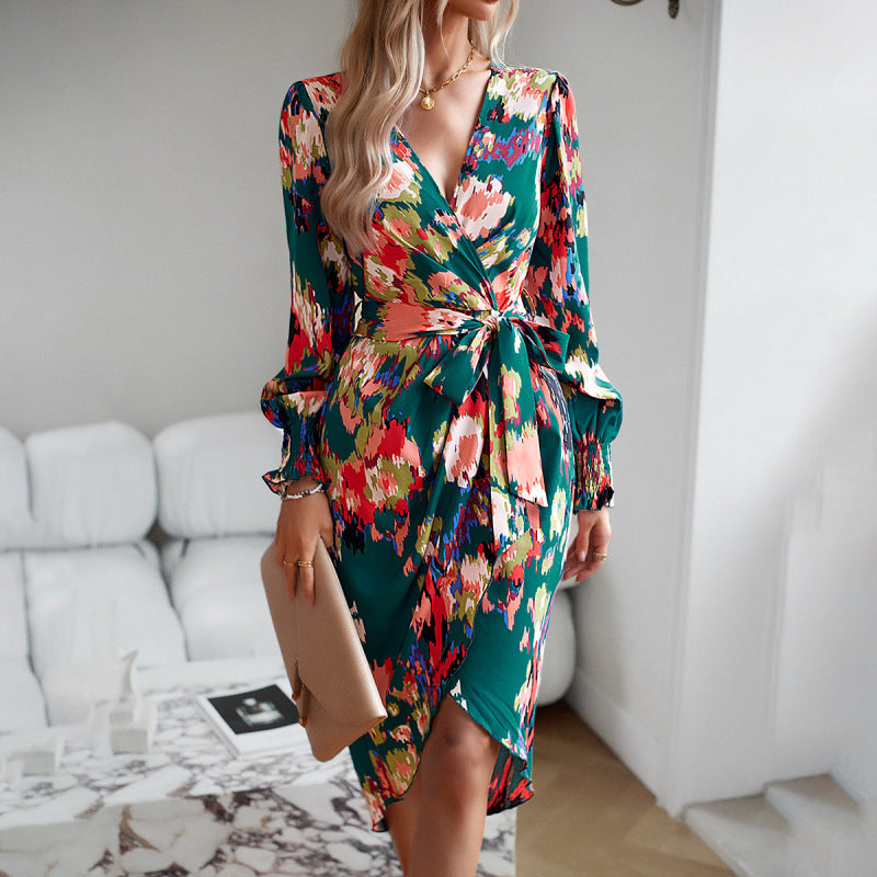 Oravielle | Winter Elegant V-neck Dress