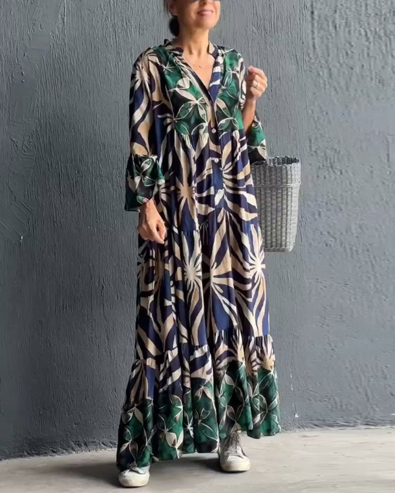 LP | Loose-fitting printed vacation dress