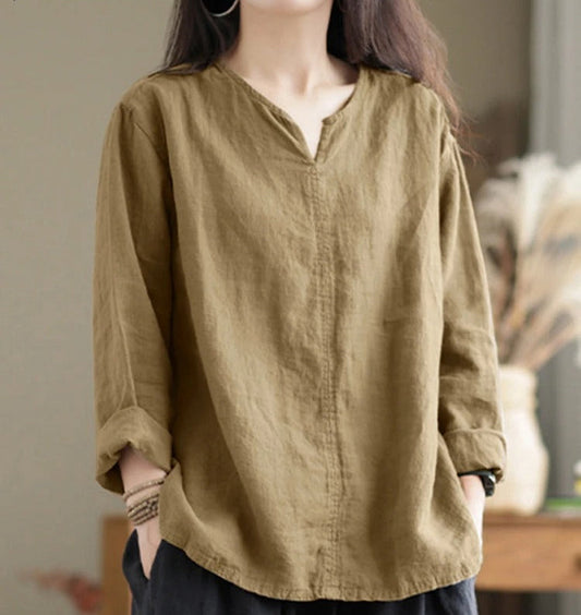 LP | V-neck cotton blouse