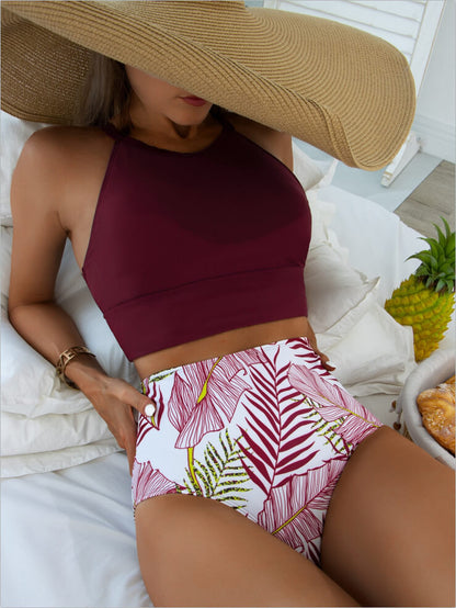 Justina® | High-closure bikini top with drawcord