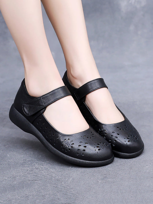 LP | Women's Summer Artistic Solid Leather Cropped Flat Shoes