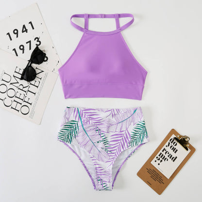 Justina® | High-closure bikini top with drawcord