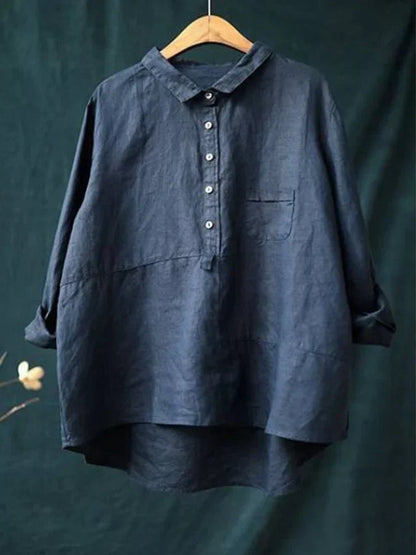 Madeleine | Women's long-sleeved casual blouse | Down button placket