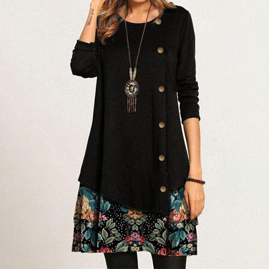LP | Casual short vintage dress with cardigan for women