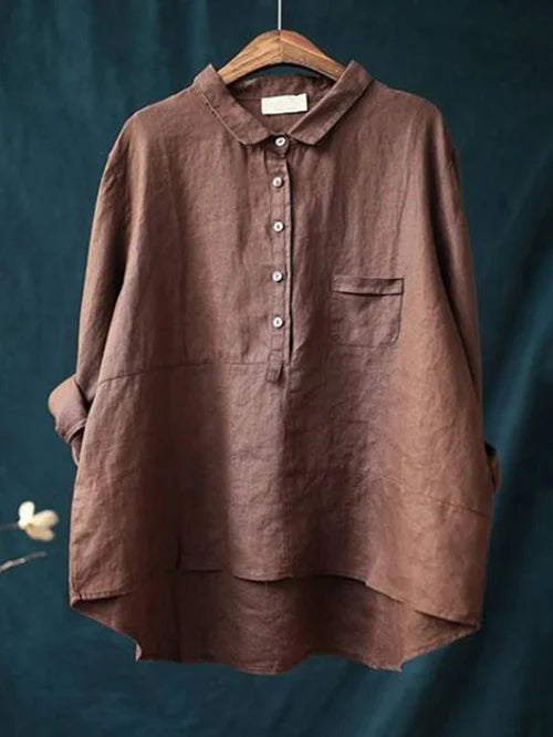 Madeleine | Women's long-sleeved casual blouse | Down button placket