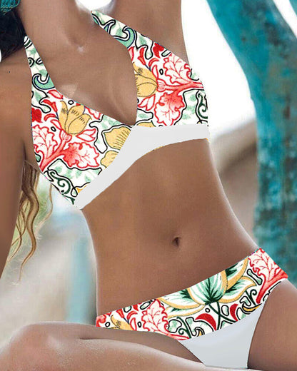 Floral-patterned bikini set