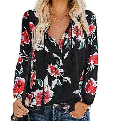 LP | Women's Boho Baggy Floral Blouse-a-Long-Sleeved