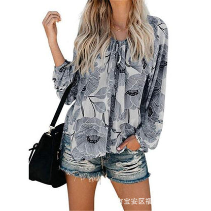 LP | Women's Boho Baggy Floral Blouse-a-Long-Sleeved