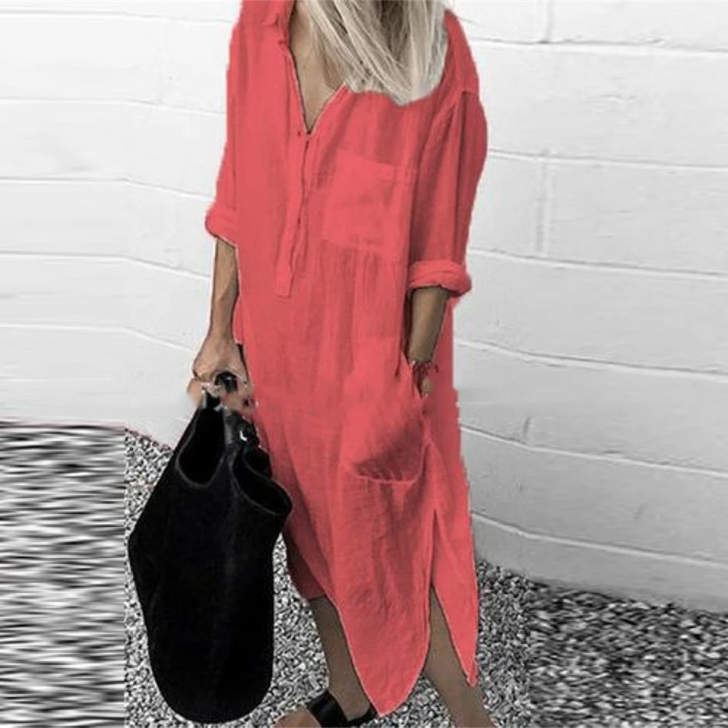 LP | half-length cotton and linen blouse dress