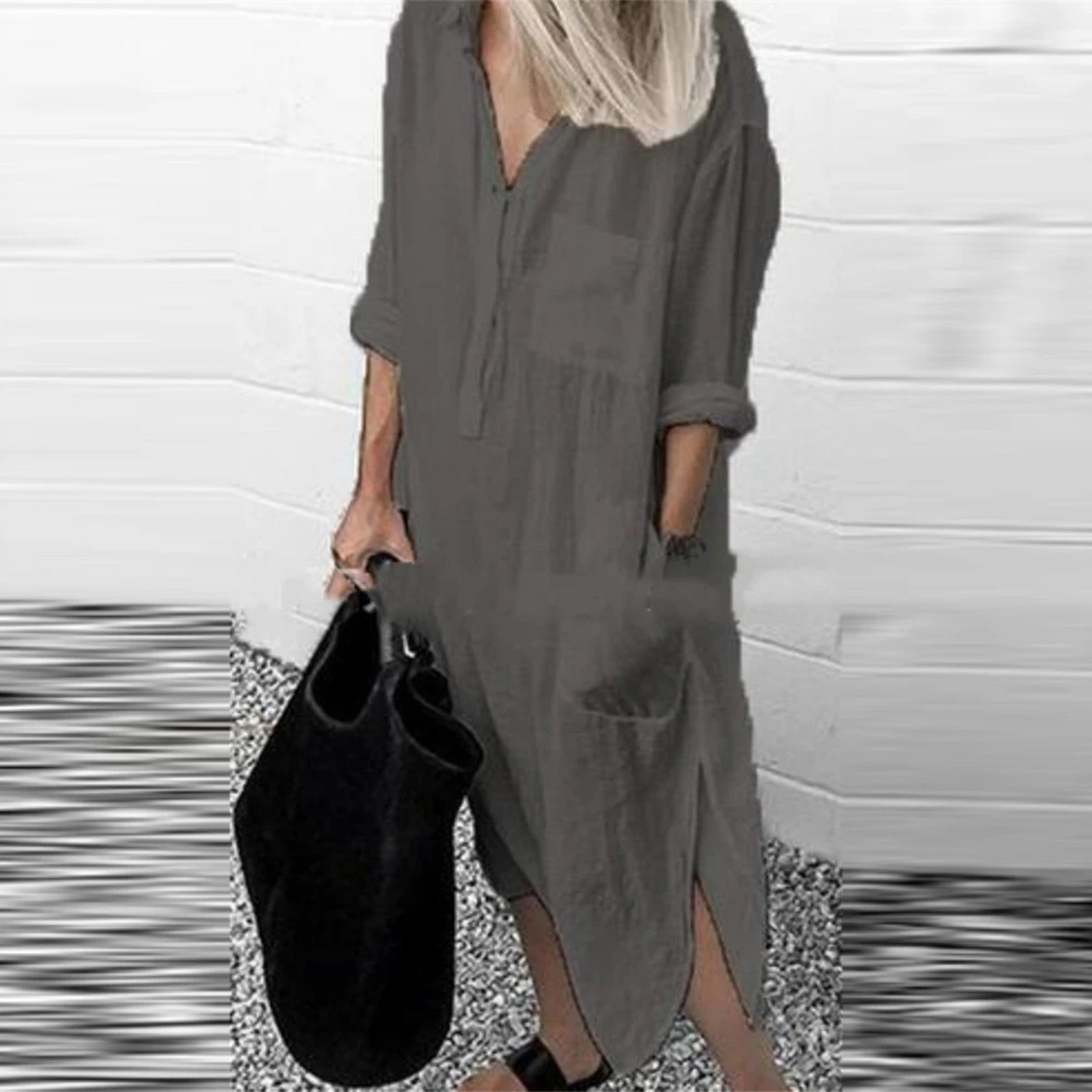 LP | half-length cotton and linen blouse dress