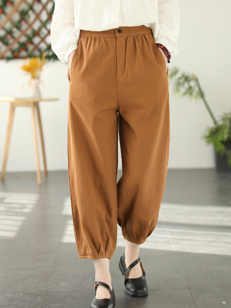 LD Fashion Casual Elastic Waist Loose Long Harem Pants
