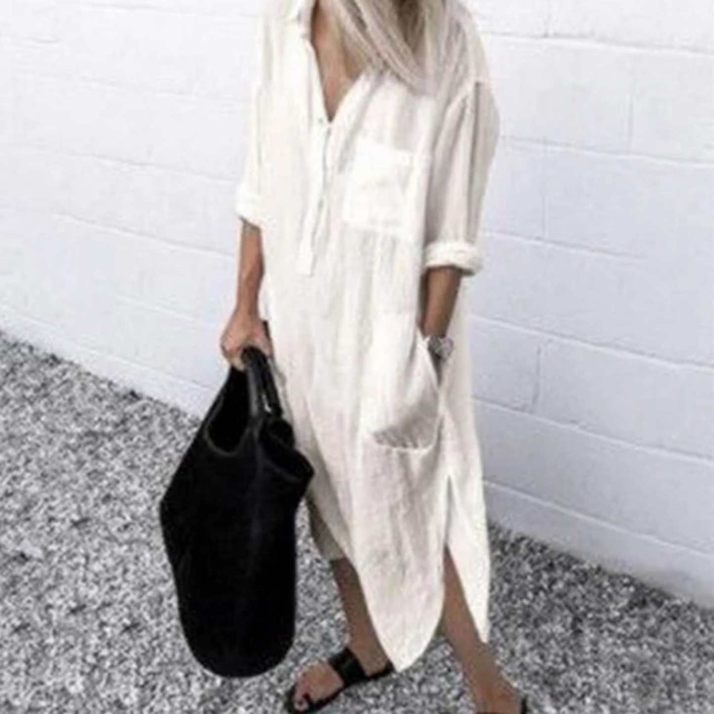LP | half-length cotton and linen blouse dress