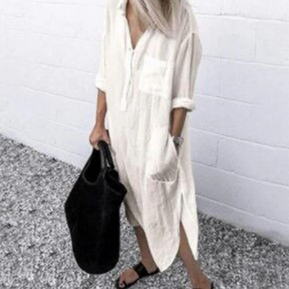 LP | half-length cotton and linen blouse dress
