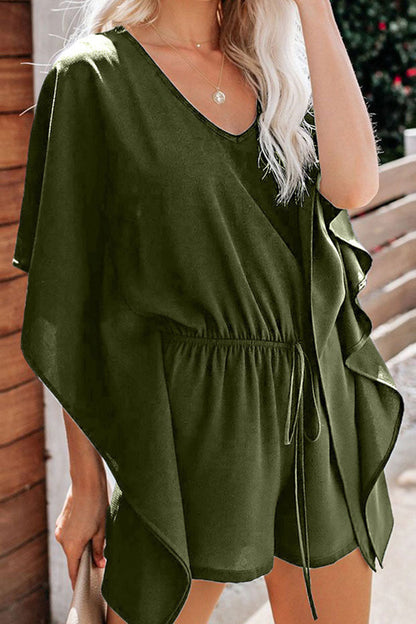 LD Fashion casual solid frenulum V-neck loose jumpsuits (5 colors)
