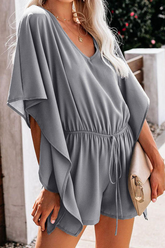 LD Fashion casual solid frenulum V-neck loose jumpsuits (5 colors)