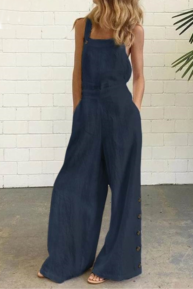 Casual fixed-cut jumpsuits with square collar (5 colours)