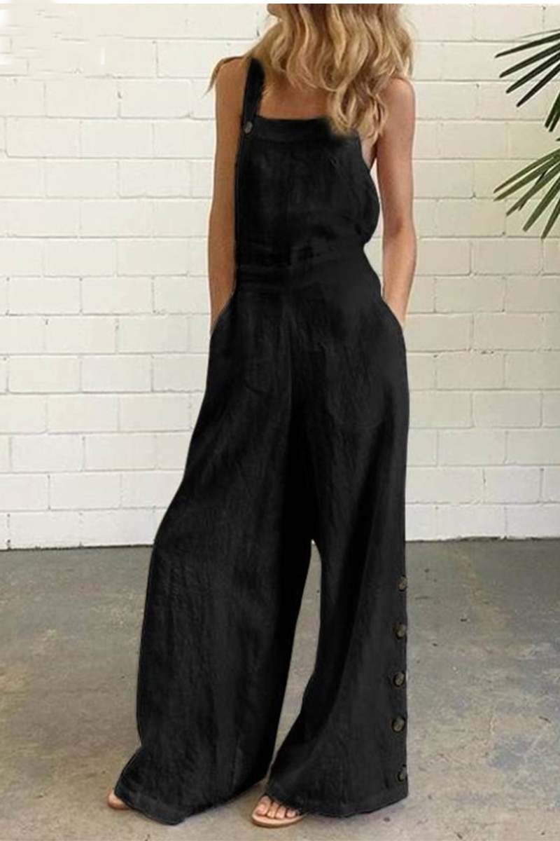 Casual fixed-cut jumpsuits with square collar (5 colours)