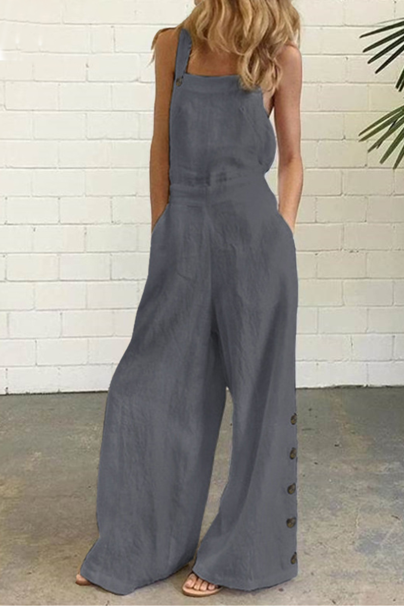 Casual fixed-cut jumpsuits with square collar (5 colours)