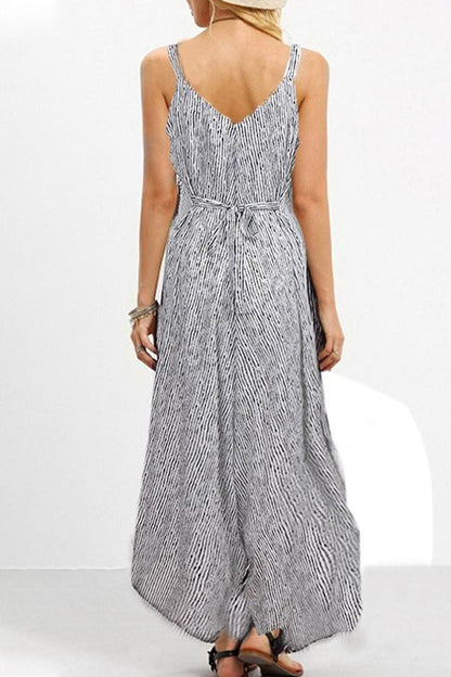 LD Fashion casual striped jumpsuits with loose spaghetti straps