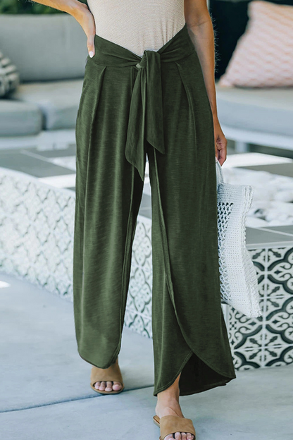 Casual solid make old frenulum loose wide leg solid color pants (5 colors)