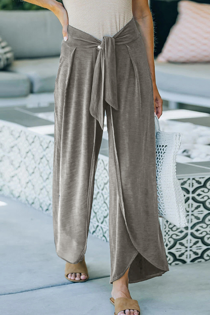Casual solid make old frenulum loose wide leg solid color pants (5 colors)