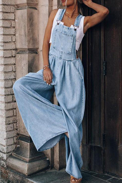 LD Fashion casual sturdy bag with spaghetti straps loose jumpsuits (4 colors)