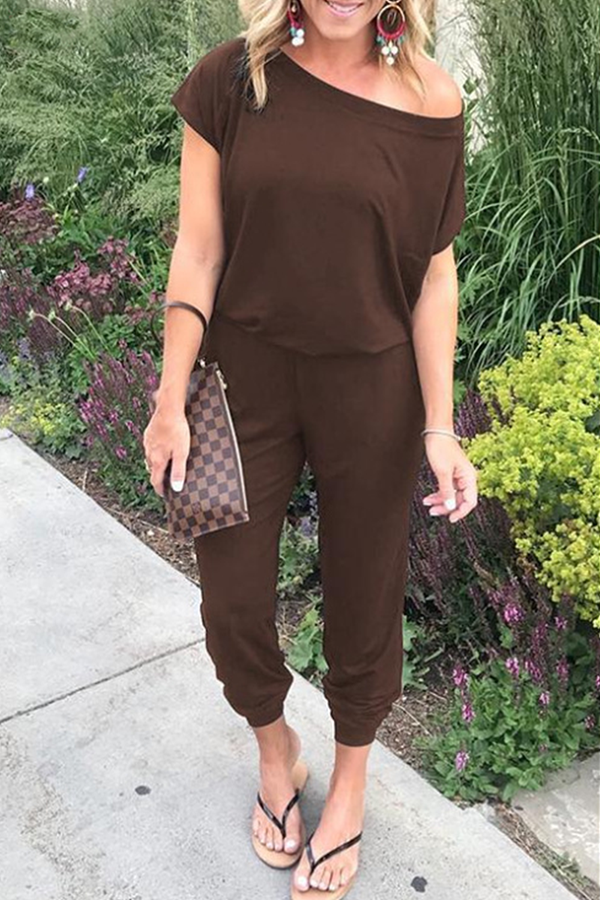 LD Solid Patchwork Basic Bias Collar Jumpsuits (6 colors)