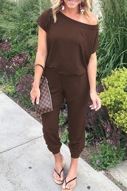 LD Solid Patchwork Basic Bias Collar Jumpsuits (6 colors)