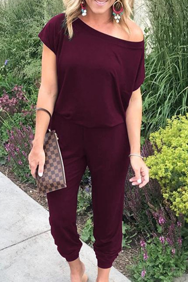 LD Solid Patchwork Basic Bias Collar Jumpsuits (6 colors)