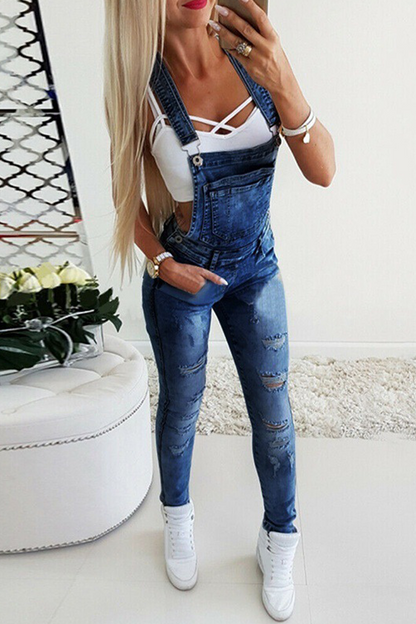 Casual Solid Patchwork Skinny Jumpsuits (3 colours)
