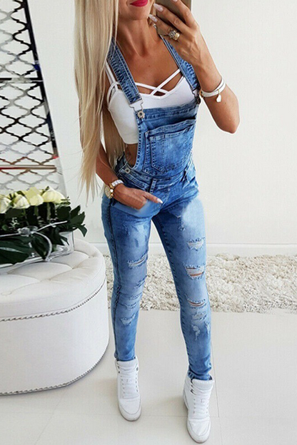 Casual Solid Patchwork Skinny Jumpsuits (3 colours)