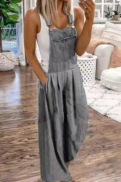 Casual smooth pocket strapless jumpsuits (3 colours)