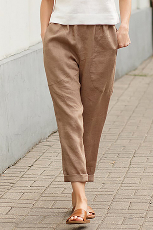 Casual Mid Waist solid-color pants (7 colors)
