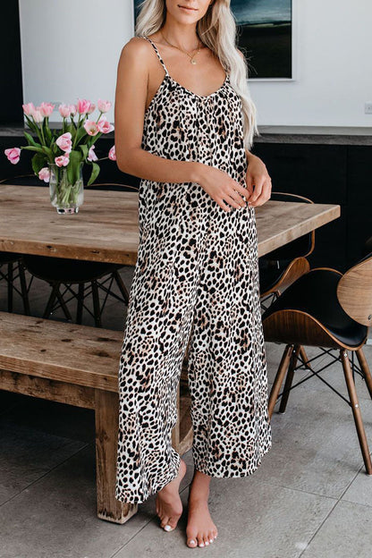 LD Casual Patchwork Tie-dye Spaghetti Strap Straight Jumpsuits (10 colors)