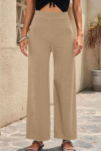 Casual Straight Half-Length Waist Solid Colored Pants (6 colors)
