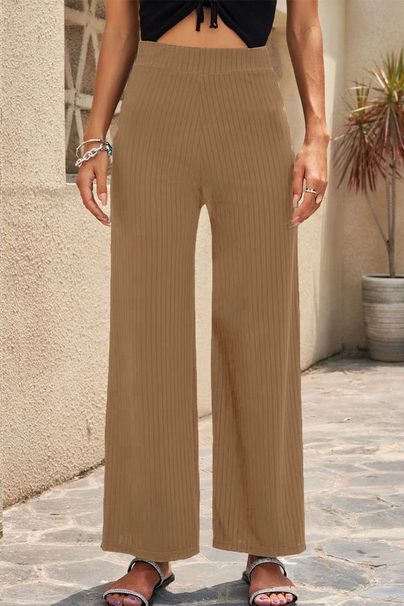 Casual Straight Half-Length Waist Solid Colored Pants (6 colors)