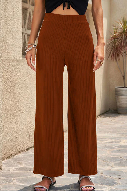 Casual Straight Half-Length Waist Solid Colored Pants (6 colors)