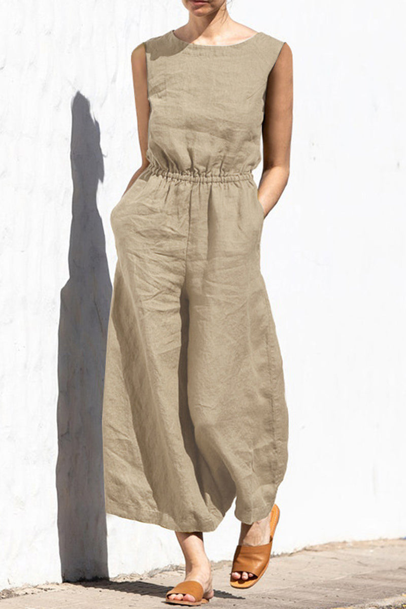 LD Simplicity solid colour O-neck jumpsuits (4 colours)