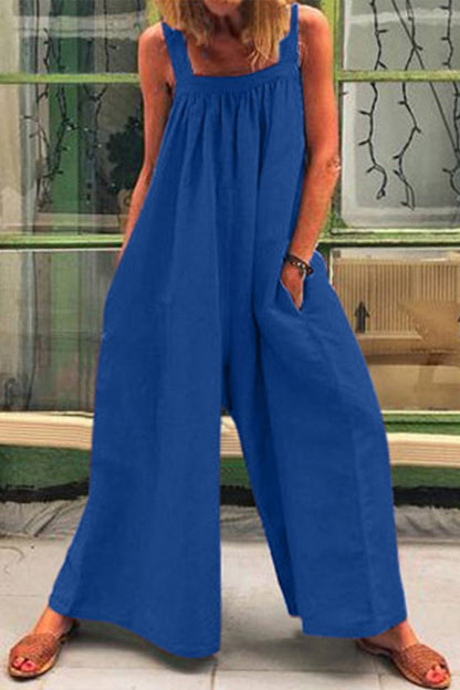 Casual Everyday Solid Square-Collar Loose Jumpsuits (5 colors)