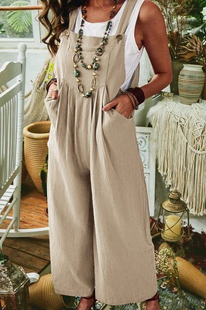 Casual street solid pocket collar loose jumpsuits (7 colors)