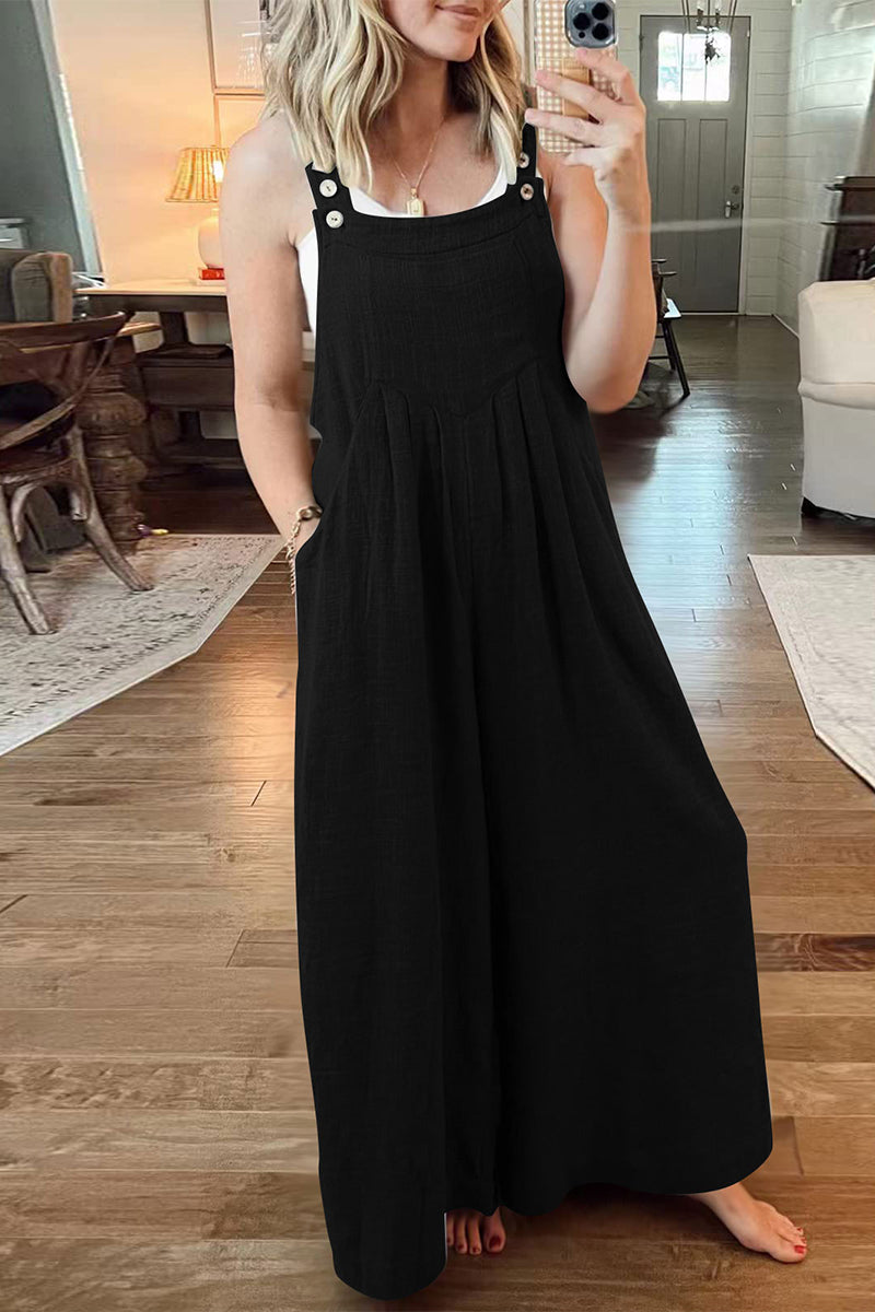 Casual street style solid collar jumpsuits (10 colours)