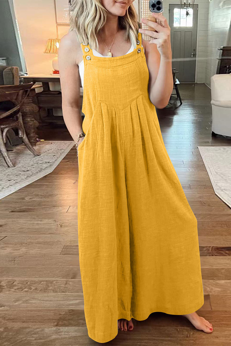 Casual street style solid collar jumpsuits (10 colours)