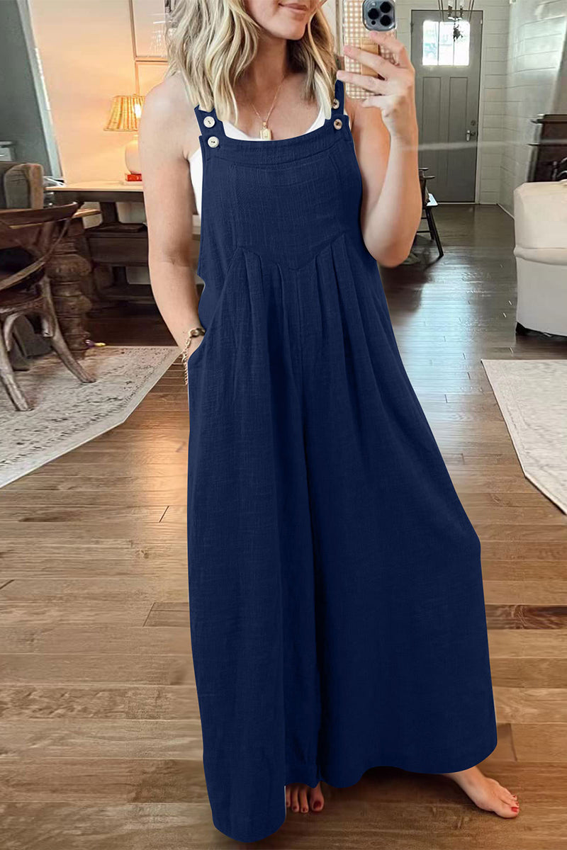 Casual street style solid collar jumpsuits (10 colours)