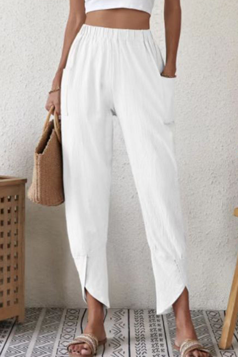 Casual plain pocket loose high-waisted Harlan plain color shorts (4 colors)
