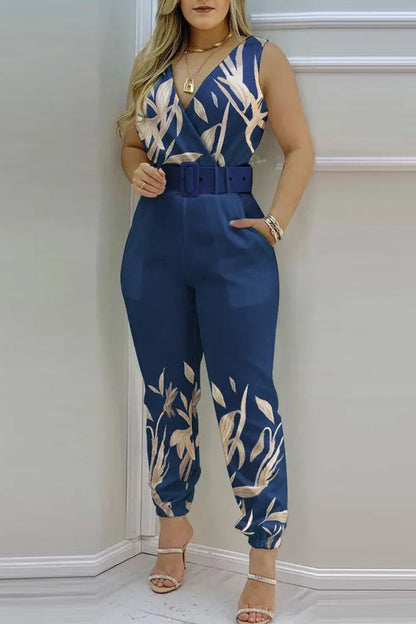 Sexy Lounging Solid Backless with Strap V Neck Regular Jumpsuits