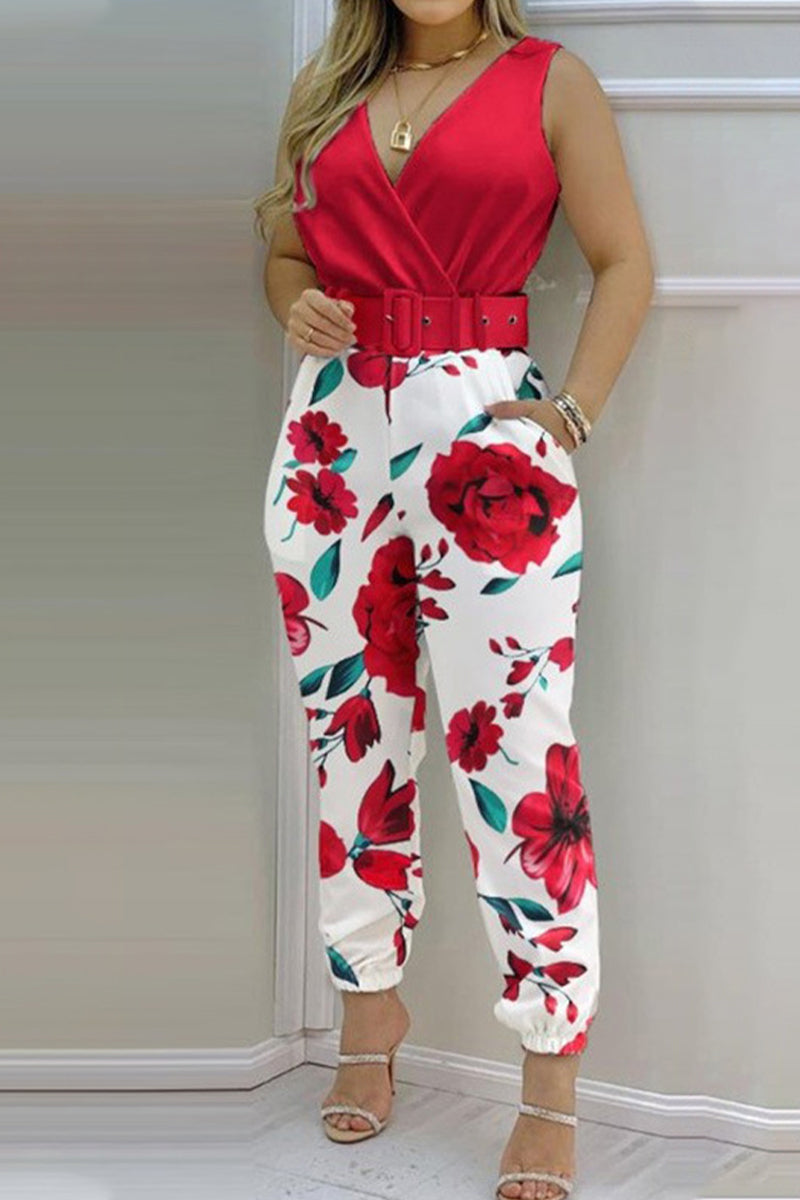 Sexy Lounging Solid Backless with Strap V Neck Regular Jumpsuits