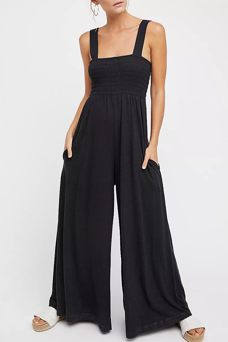 LD Simplicity Solid Color Baggy Loose Jumpsuits