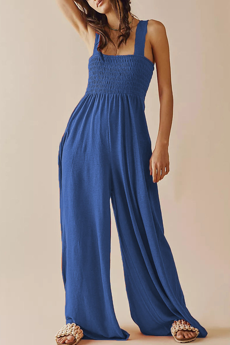 LD Simplicity Solid Color Baggy Loose Jumpsuits