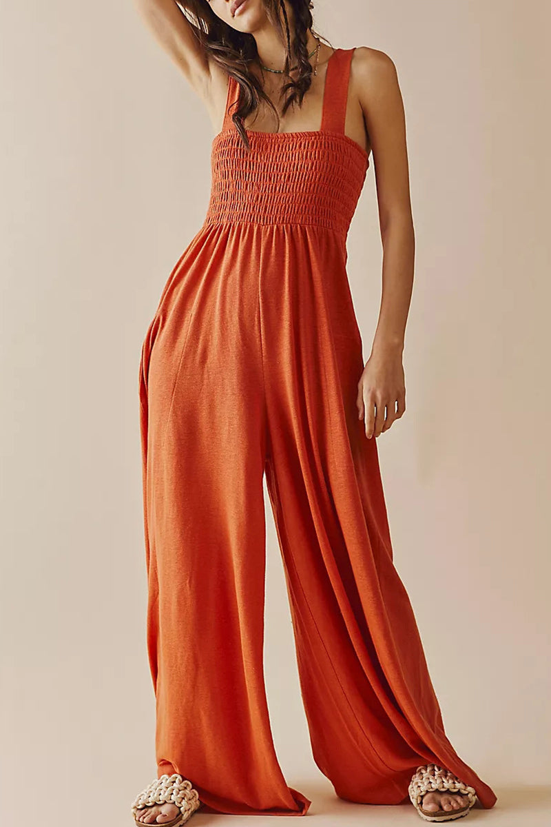 LD Simplicity Solid Color Baggy Loose Jumpsuits