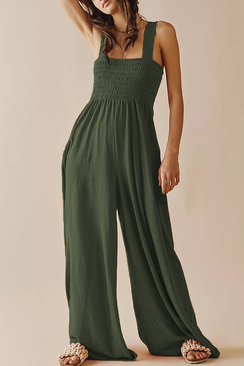 LD Simplicity Solid Color Baggy Loose Jumpsuits